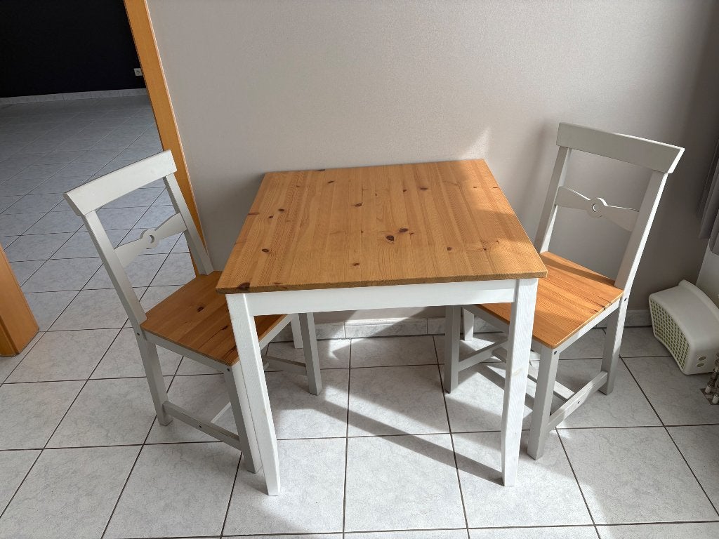 Tafel met 2 stoelen, 50 à 100 cm, Carré, Jusqu'à deux personnes, Enlèvement