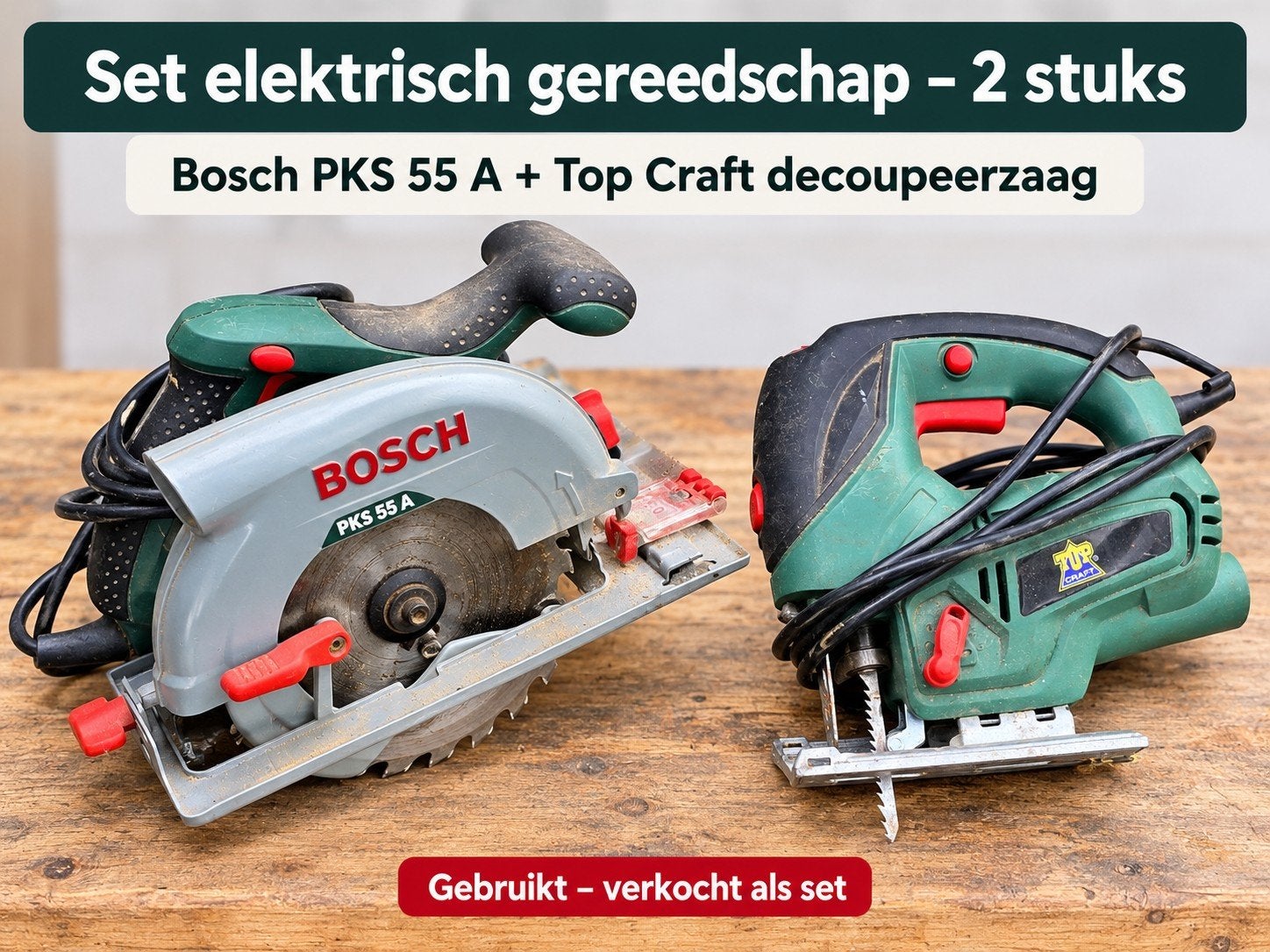 Bosch PKS 55 A cirkelzaag + Top Craft decoupeerzaag – 2 stuk, Ophalen, Cirkelzaag