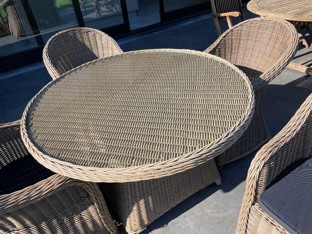 Wicker tuinset, Tuin en Terras, Ophalen, Zo goed als nieuw, Wicker, Tuinset