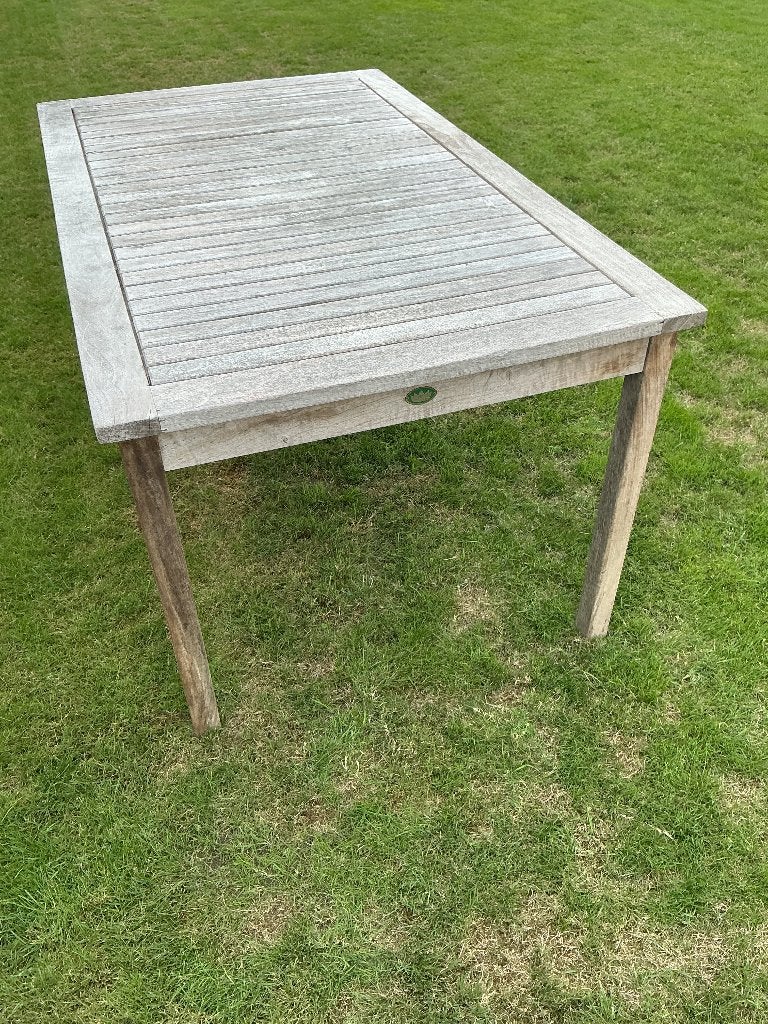 Teak tuintafel, Ophalen