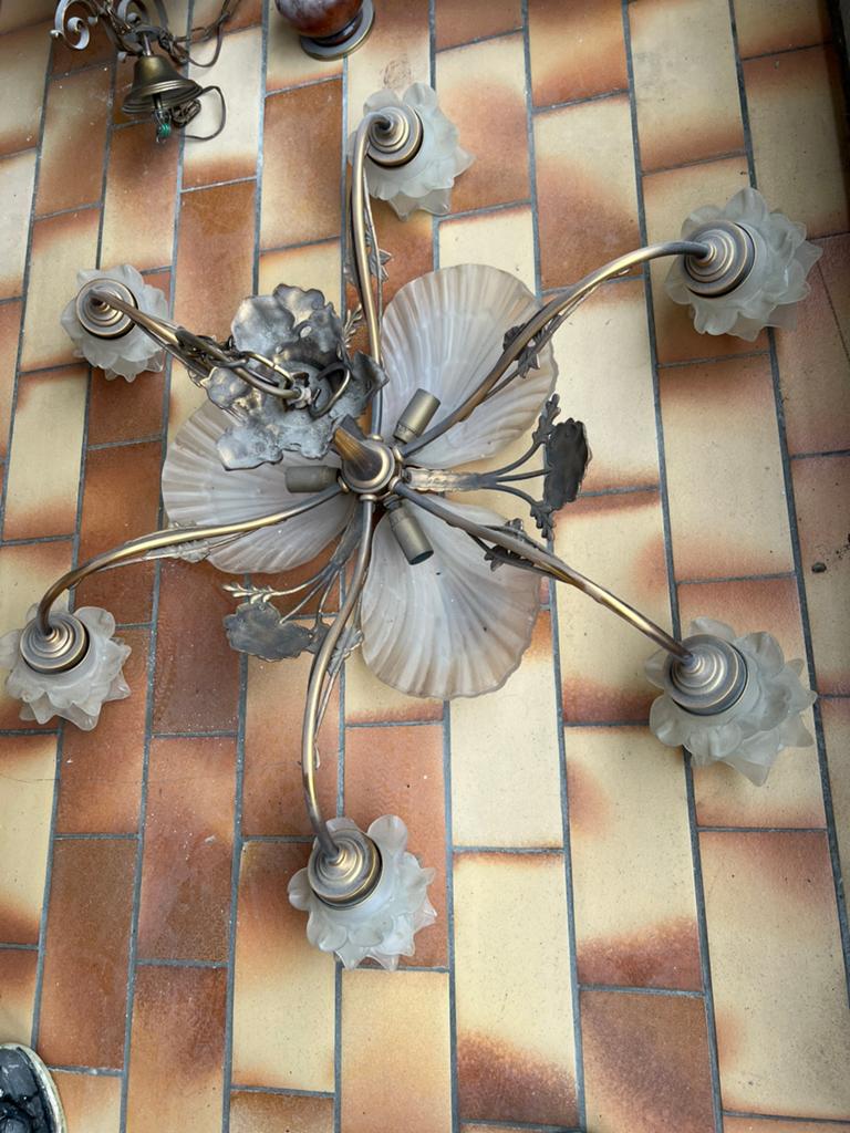 bronze luster’s 3 stuks, Huis en Inrichting, Lampen | Kroonluchters, Ophalen