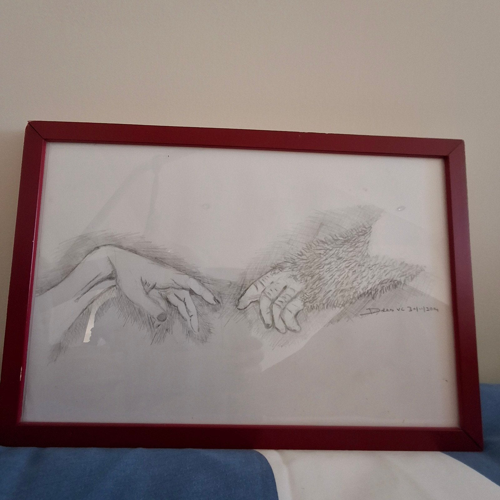 originele tekening met kader, Ophalen
