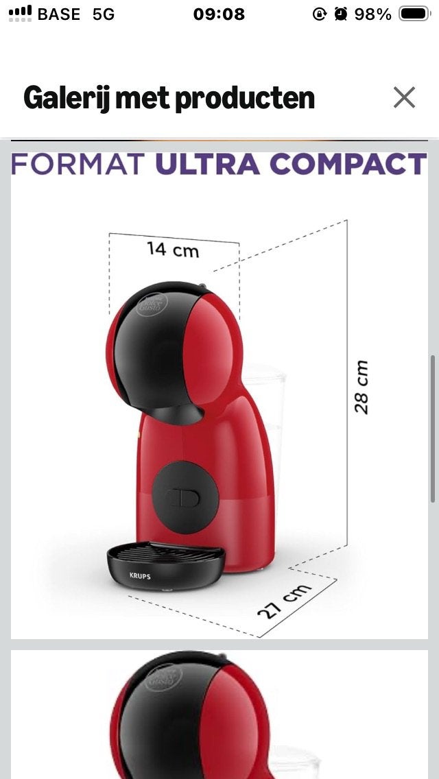 Krups Nescafé Dolce Gusto Piccolo XS Red & Black, 10 kopjes of meer, Ophalen of Verzenden, Koffiepads en cups, Afneembaar waterreservoir