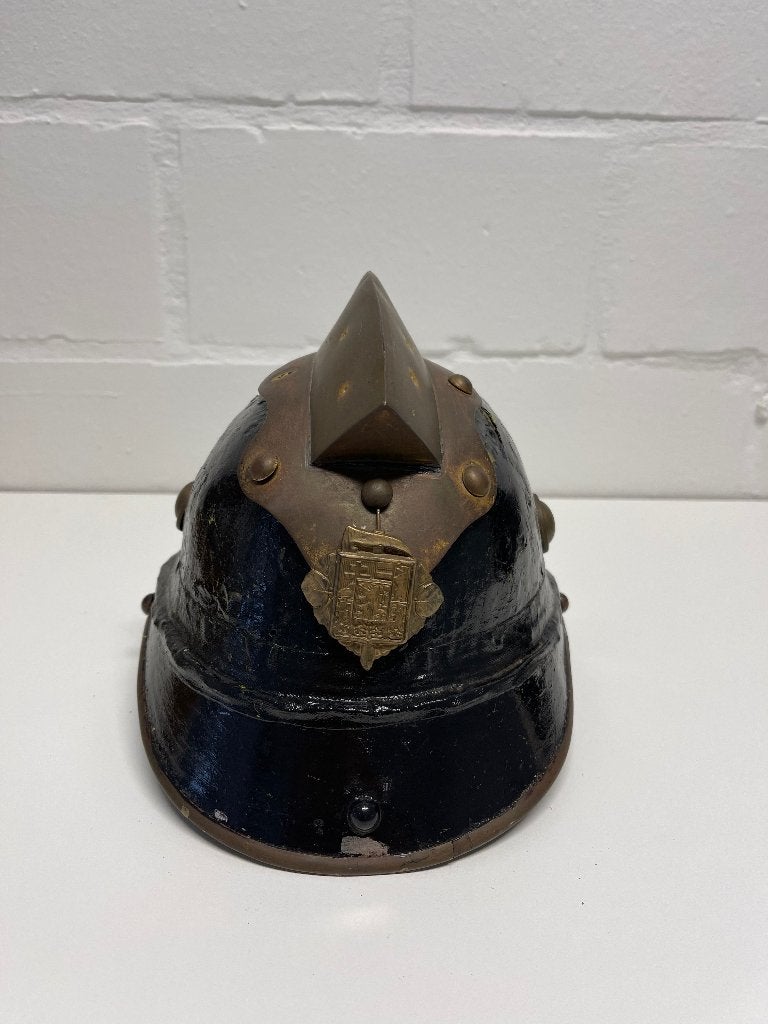 19e eeuws Zwitserse brandweerhelm helm antiek, Ophalen