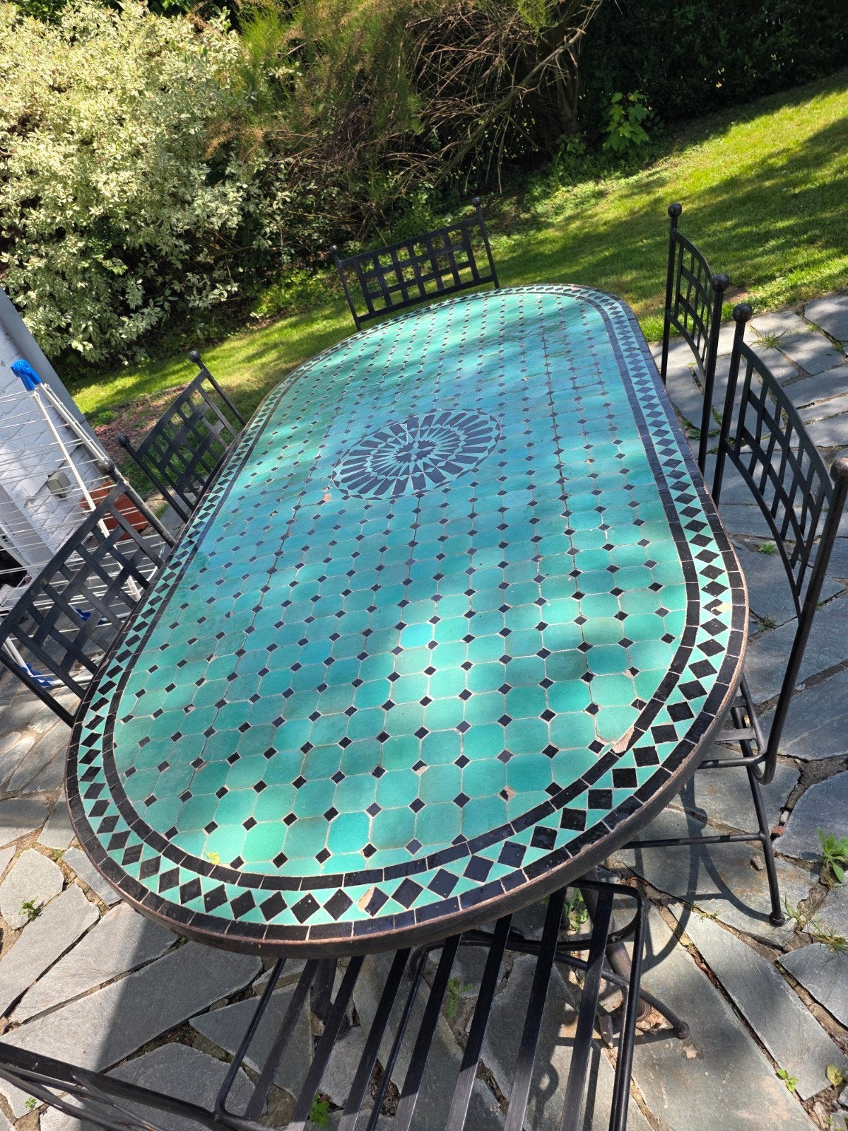 Prachtige ijzeren tafel voor buiten, Tuin en Terras, Tuinsets en Loungesets, Ophalen