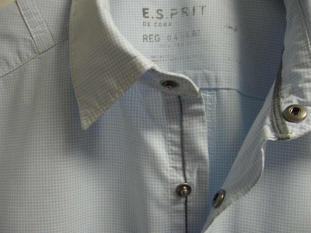 Lichtblauw vichy ruitjeshemd lange mouwen van Esprit, S, Kleding | Heren, Overhemden, Ophalen of Verzenden, Zo goed als nieuw
