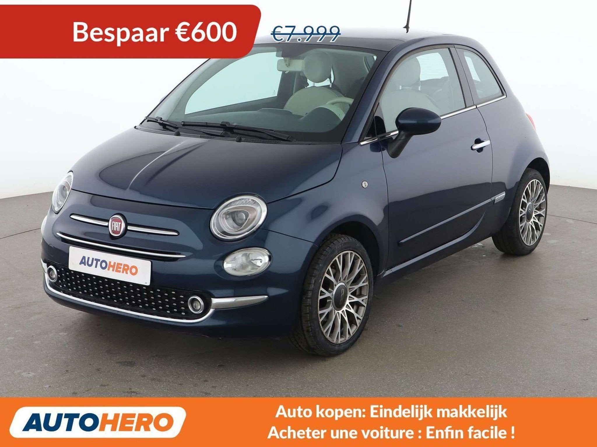 Fiat 500 1.2 Lounge (bj 2017), Auto's, Voorwielaandrijving, Stof, Gebruikt, 1242 cc
