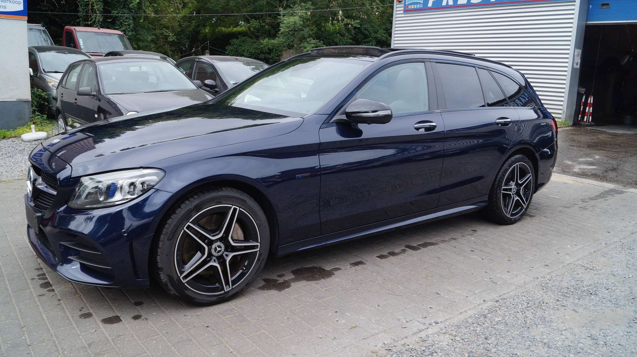 Mercedes-Benz C-Klasse 300 C 300 de (bj 2021, automaat), Auto's, Mercedes-Benz, Adaptive Cruise Control, 4 cilinders, Blauw, Leder