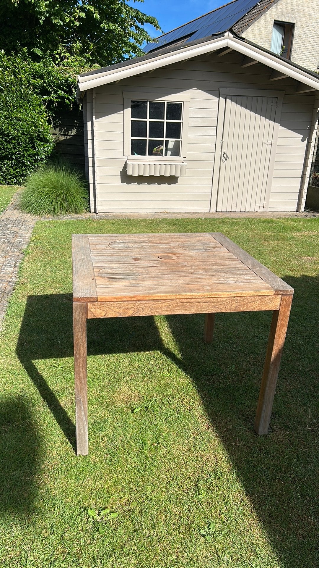 Tuintafel in teak, Ophalen, Gebruikt