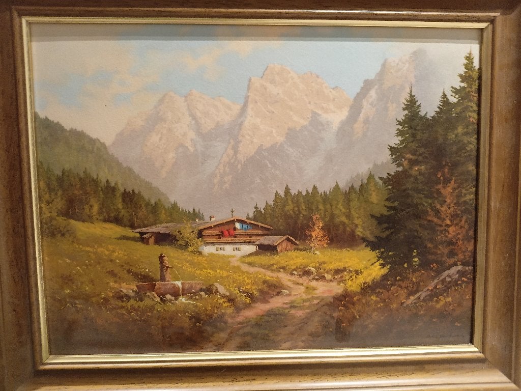schilderijtje, Antiquités & Art, Art | Peinture | Classique, Autres techniques, Paysage, Signé, Enlèvement