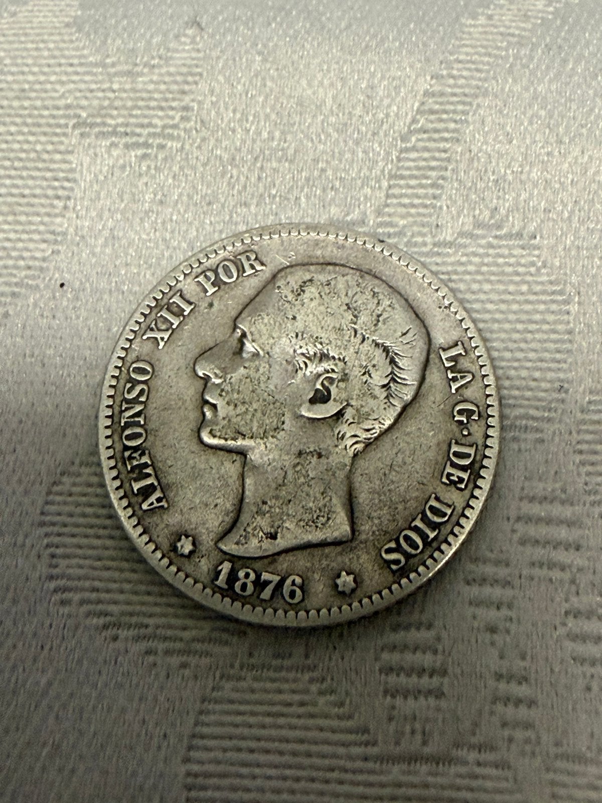 1 peseta 1876, Postzegels en Munten, Ophalen, Overige landen, Losse munt, Zilver