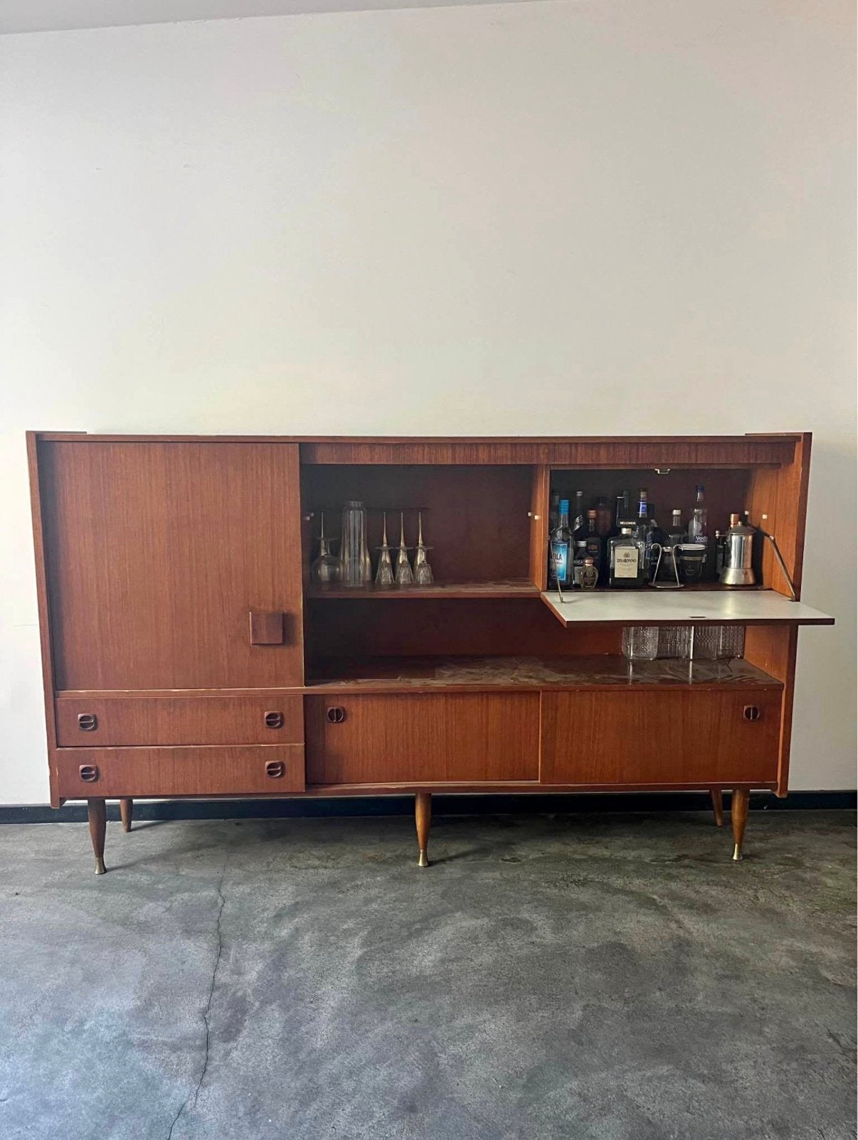 Buffet vintage, Ophalen, Gebruikt, Eikenhout, 200 cm of meer