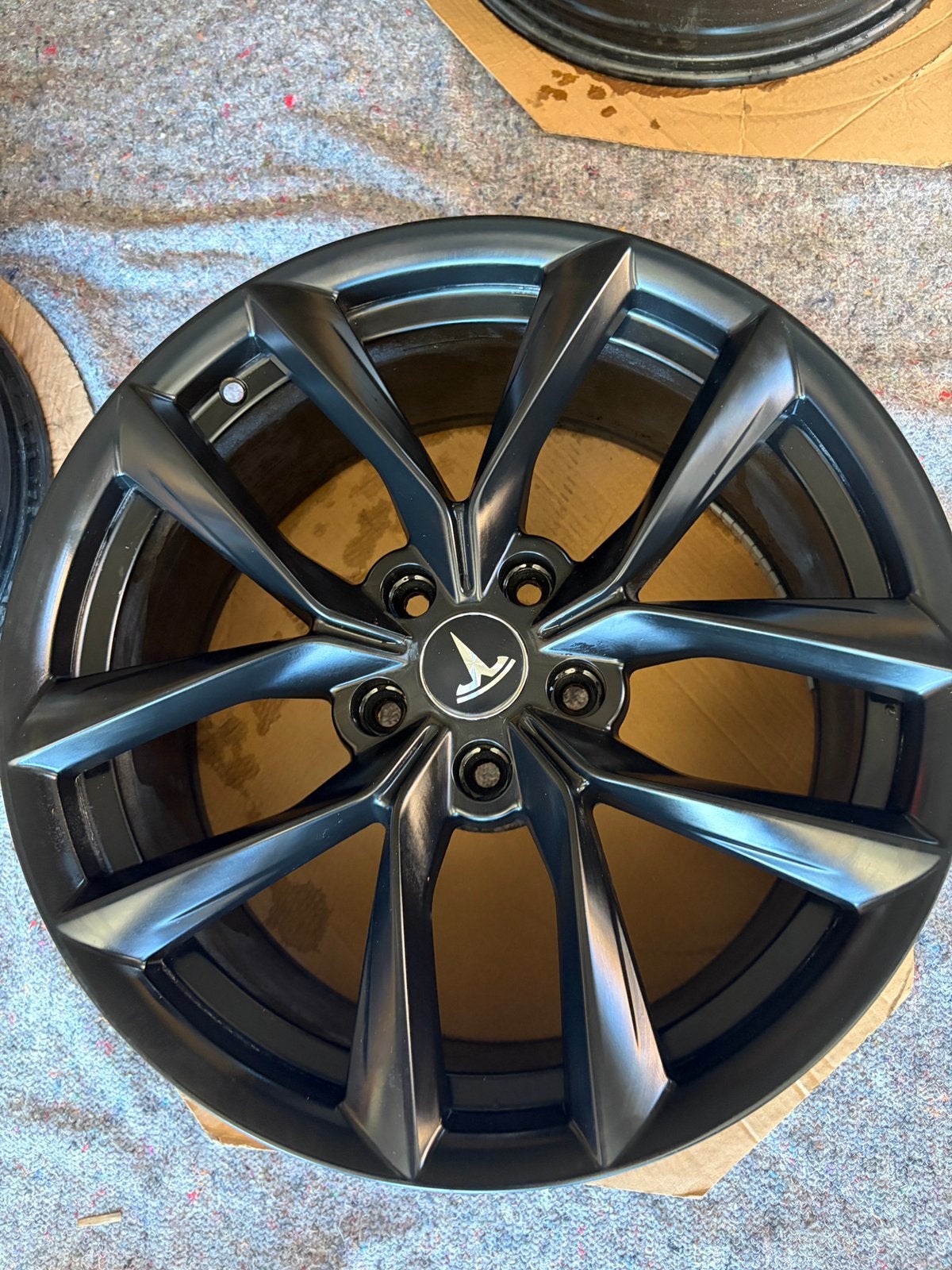 18 inch Matzwarte Arachnid velgen voor Tesla Model 3 als nw, Auto-onderdelen, Banden en Velgen, Ophalen, 18 inch, Gebruikt, Velg(en)