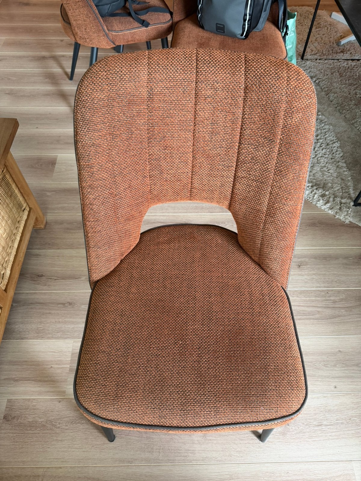 Set van 4 moderne eetkamerstoelen – roestbruin/cognac, Huis en Inrichting, Stoelen, Ophalen, Nieuw