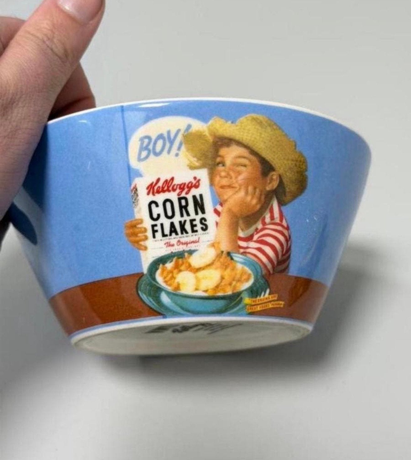 Vintage Kellogg’s Corn Flakes Ontbijtkom kom Kelloggs Bowl, Ophalen of Verzenden, Zo goed als nieuw, Gebruiksvoorwerp