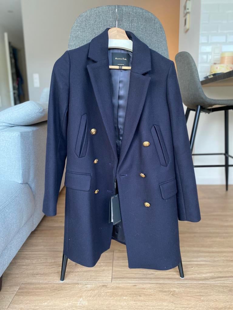 Massimo Dutti Coat- New, Neuf, Enlèvement, Taille 34 (XS) ou plus petite, Bleu