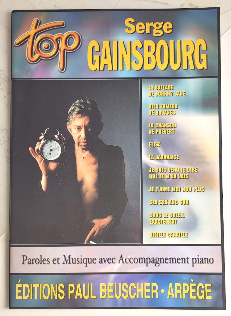 partition "top Serge Ginsbourg" 10 titres, Enlèvement, Utilisé, Guitare