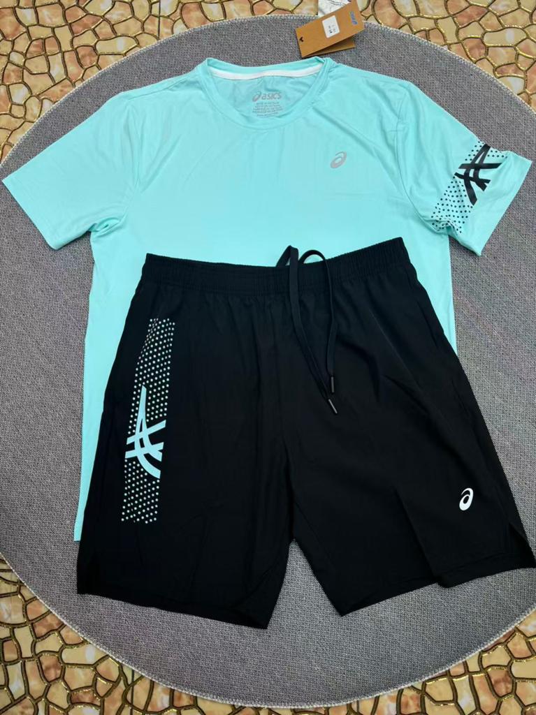Ensemble ASICS, Kleding | Heren, Sportkleding, Ophalen of Verzenden, Zo goed als nieuw, Blauw