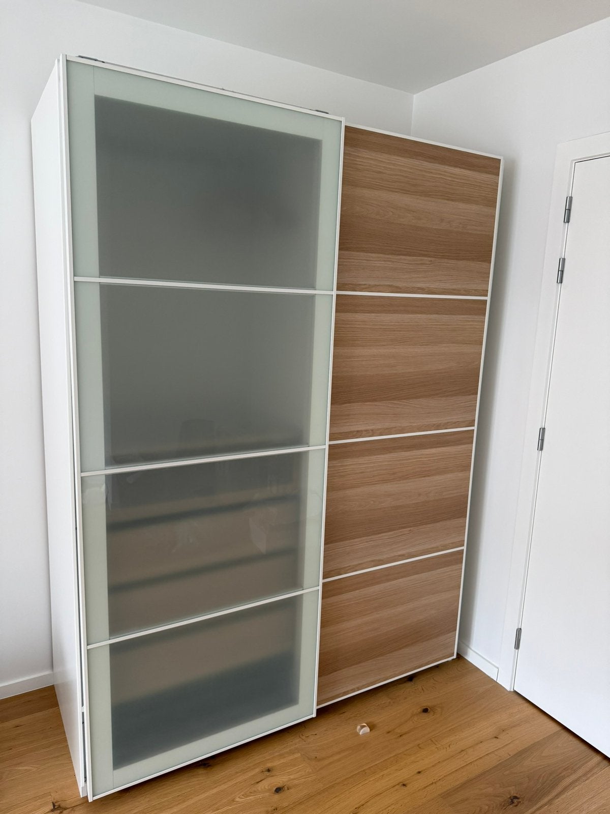 IKEA PAX kledingkast met schuifdeuren, Ophalen, Gebruikt, 100 tot 150 cm, 200 cm of meer