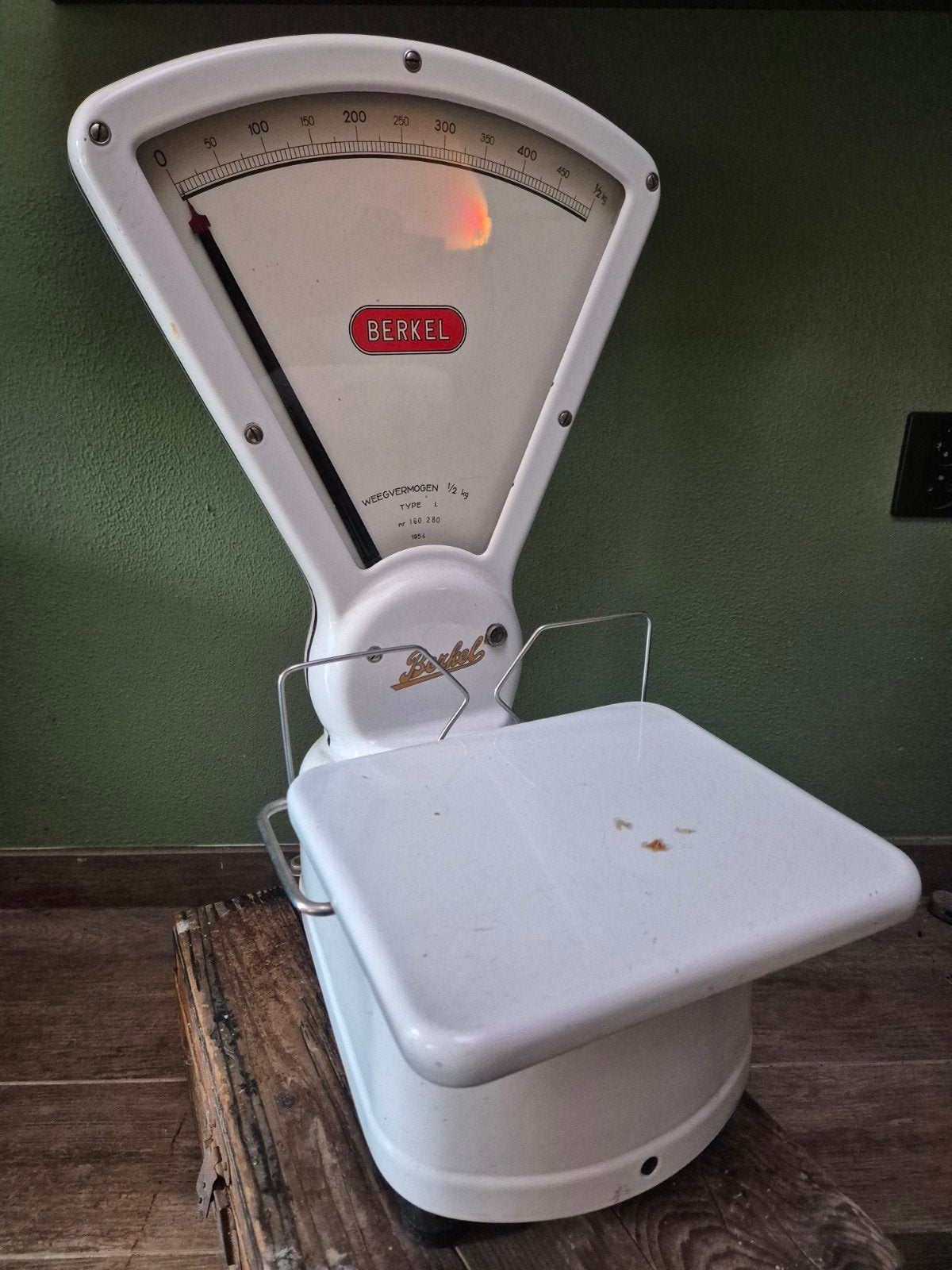 Vintage Berkel weegschaal type L uit 1954, Ophalen