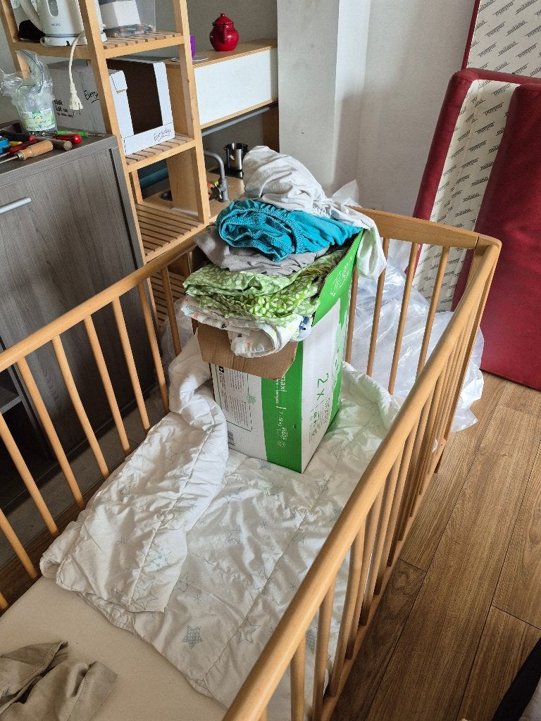 Lit bébé avec matelas et tous les accessoires, Moins de 70 cm, Utilisé, Moins de 140 cm, Enlèvement