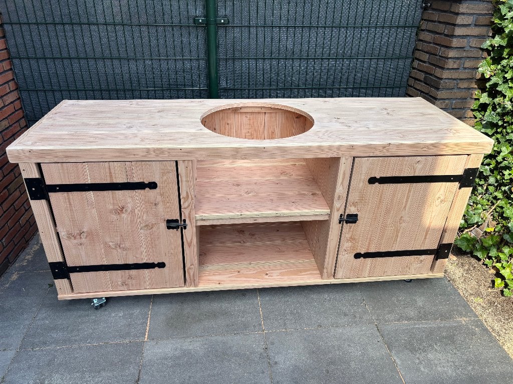 Uniek BBQ meubel voor kamado of green egg van douglashout, Ophalen, Nieuw