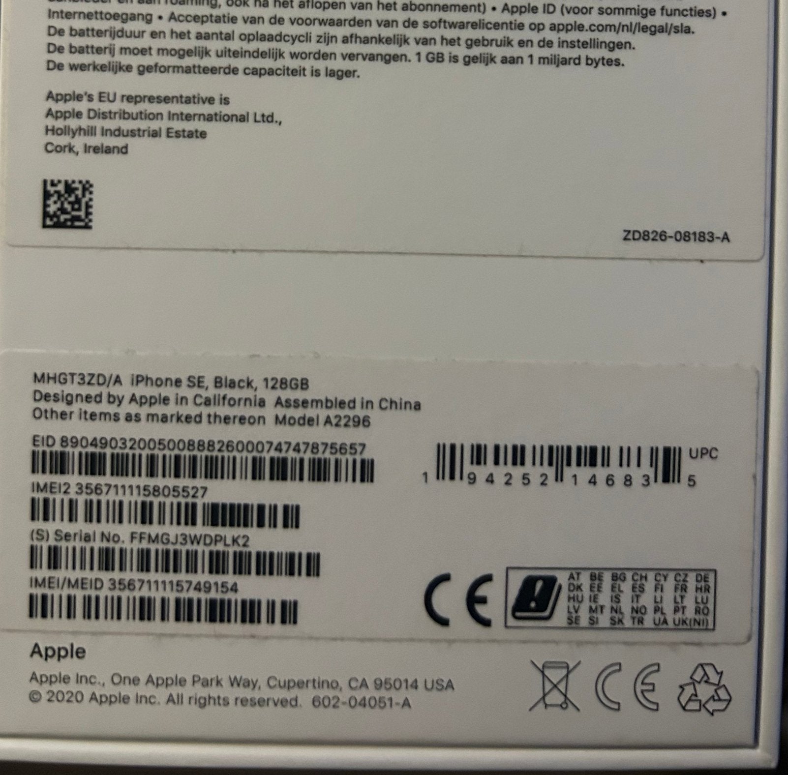 Apple iPhone SE (2e generatie), Télécoms, 128 GB, Enlèvement, Utilisé, Sans abonnement