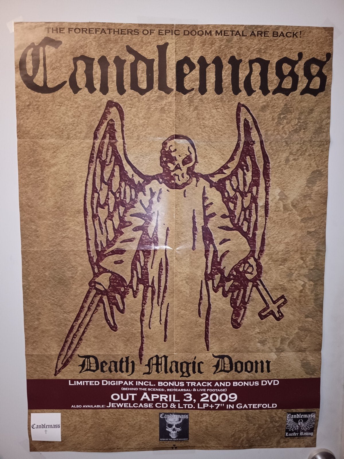 Candlemass poster 2009, Verzamelen, Ophalen of Verzenden, Zo goed als nieuw, Rechthoekig Staand, Muziek