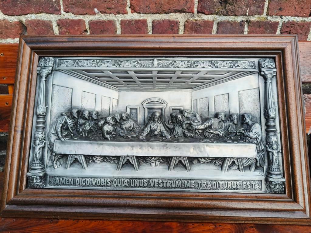 Tinnen 3d-tekening laatste avondmaal, Antiek en Kunst, Ophalen