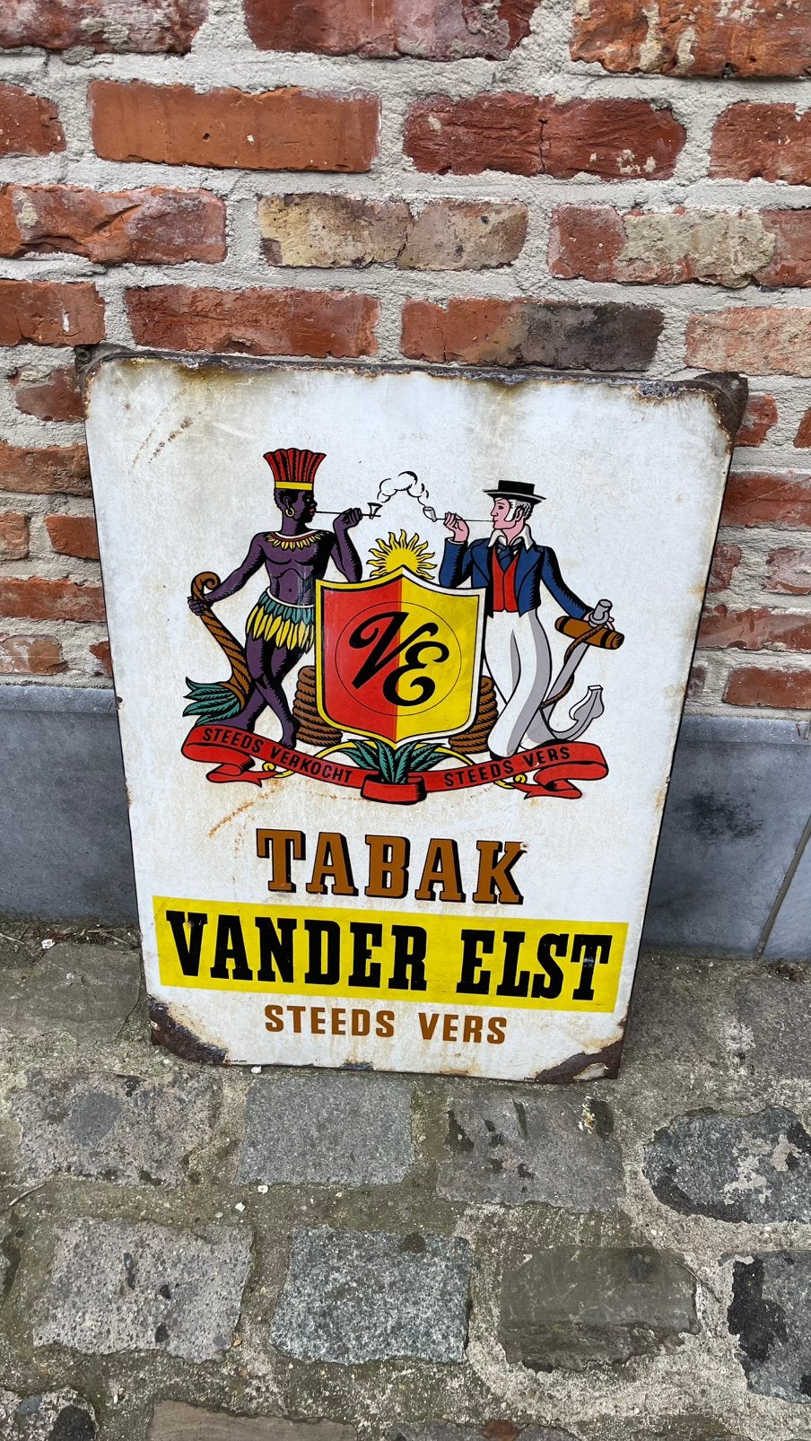 Emaille bord vanderelst., Ophalen, Zo goed als nieuw