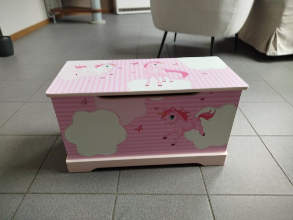 Coffret jeux enfants licorne rose en bois, Ophalen