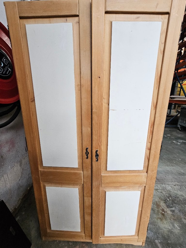 Garderobekast massief grenen (99x57x189 cm), Ophalen, Met deur(en), Gebruikt, 50 tot 100 cm