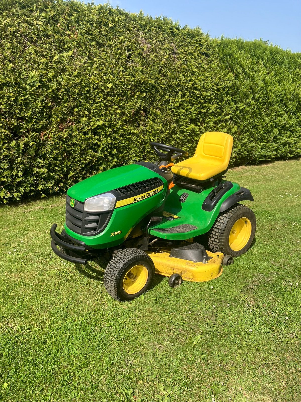 John Deere X165, Enlèvement, Comme neuf