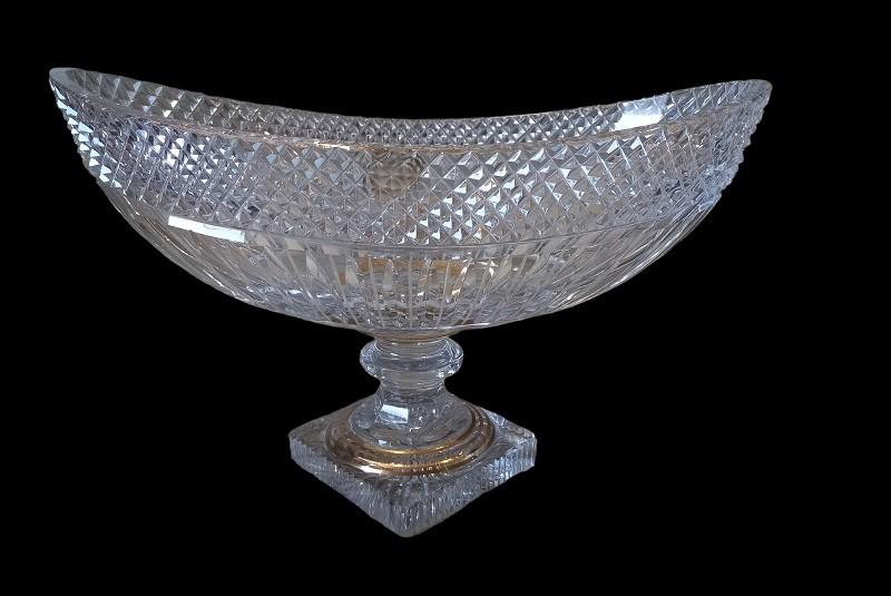 Coupe à fruits en cristal en forme de bateau de Bohême, Antiquités & Art, Antiquités | Verre & Cristal, Enlèvement