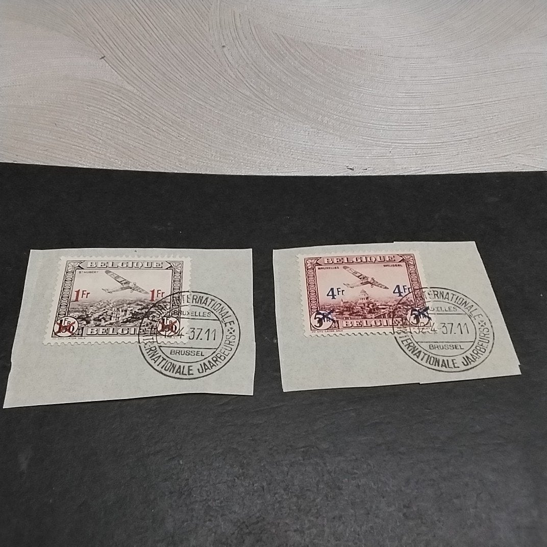 BELGIE Luchtpost 6/7 gestempeld met cote 10,00 €, Ophalen of Verzenden, Gestempeld