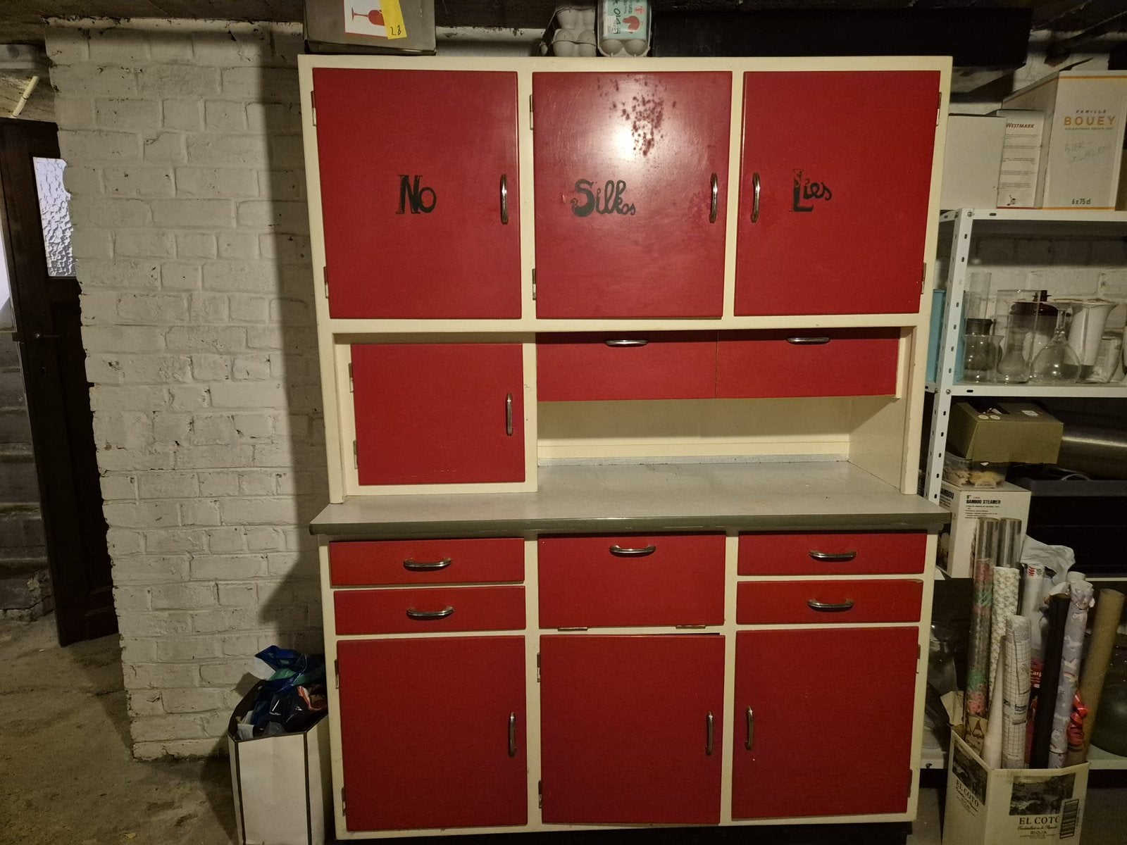 Armoire vintage bordeaux, Enlèvement, Utilisé