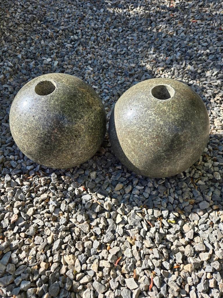Granieten bollen 2 stuks gepolijst, Tuin en Terras, Ophalen