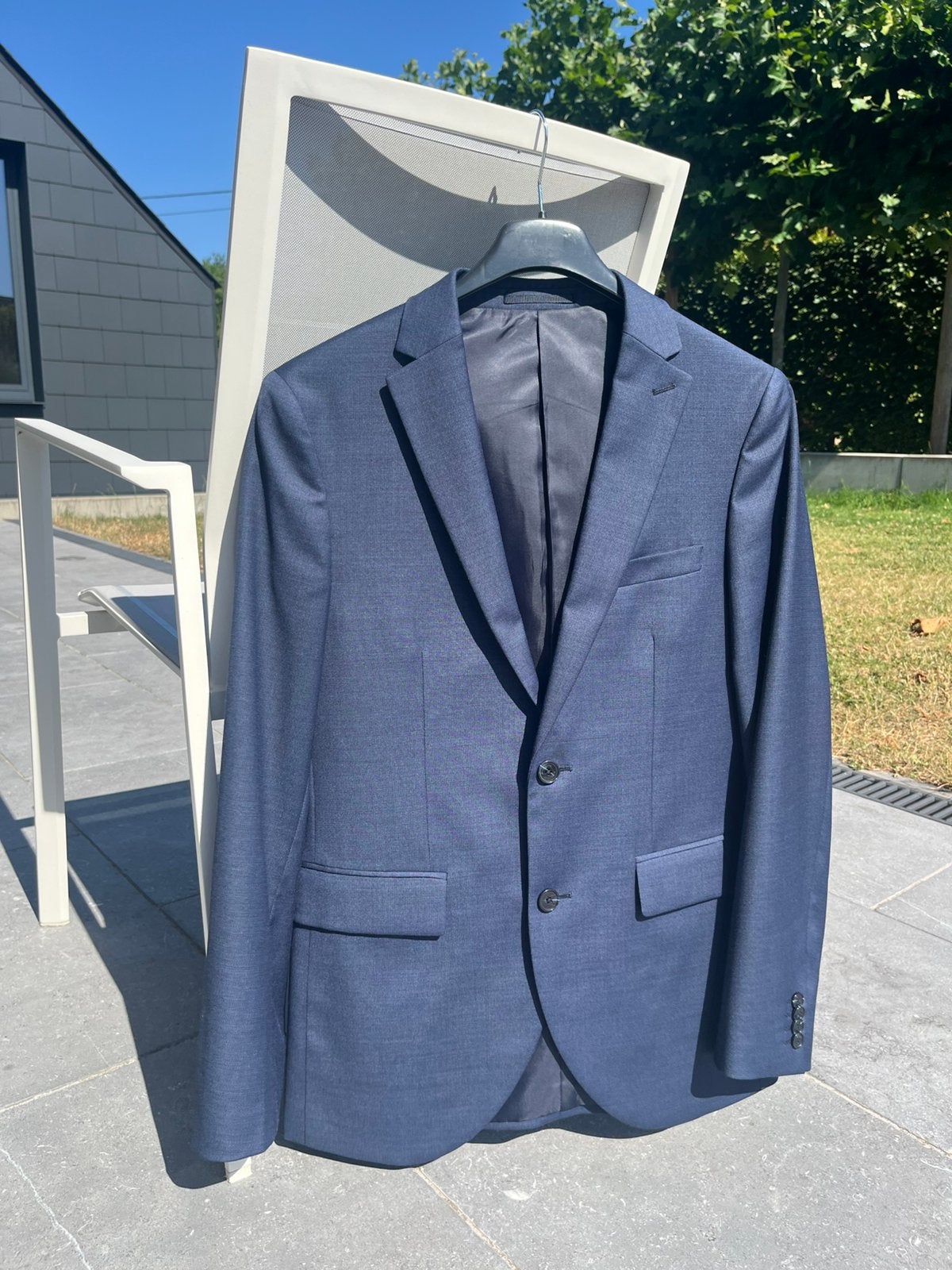 Costume Matinique bleu, Kleding | Heren, Kostuums en vesten, Zo goed als nieuw, Blauw, Ophalen