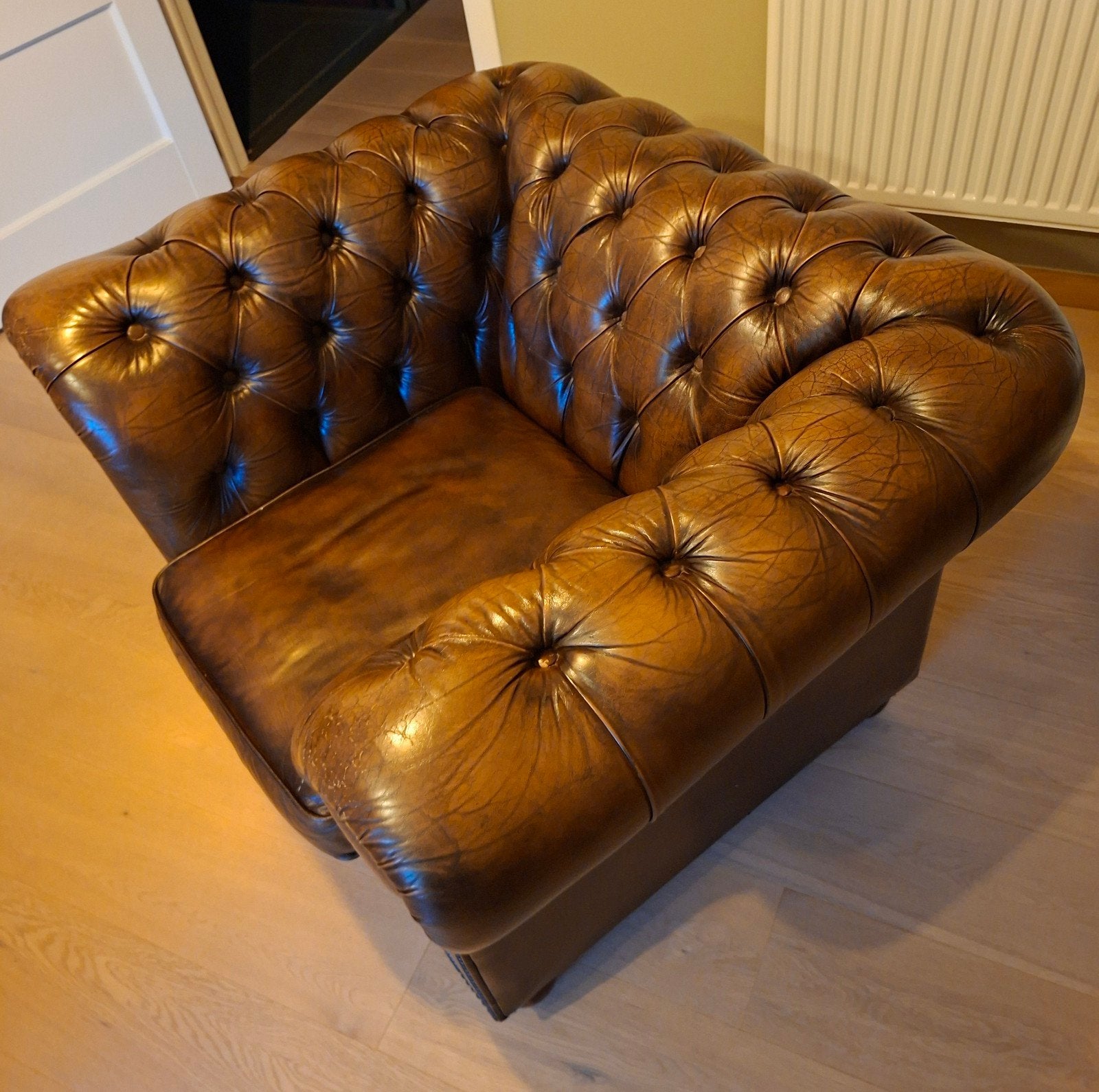 Chesterfield, Ophalen, Gebruikt, 100 tot 125 cm, Vintage