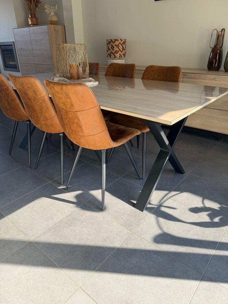Stoelen 6 stuks, Ophalen, Gebruikt, Bruin, Stof