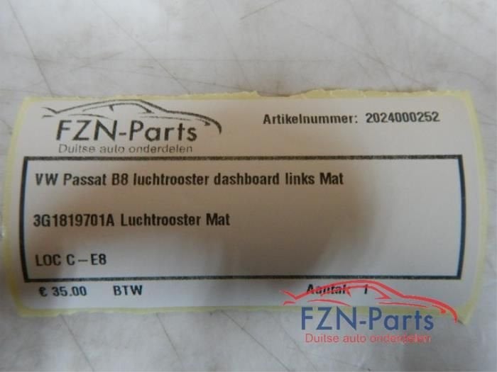 Luchtrooster Dashboard Volkswagen Passat (22735848), Auto-onderdelen, Ophalen of Verzenden, Gebruikt