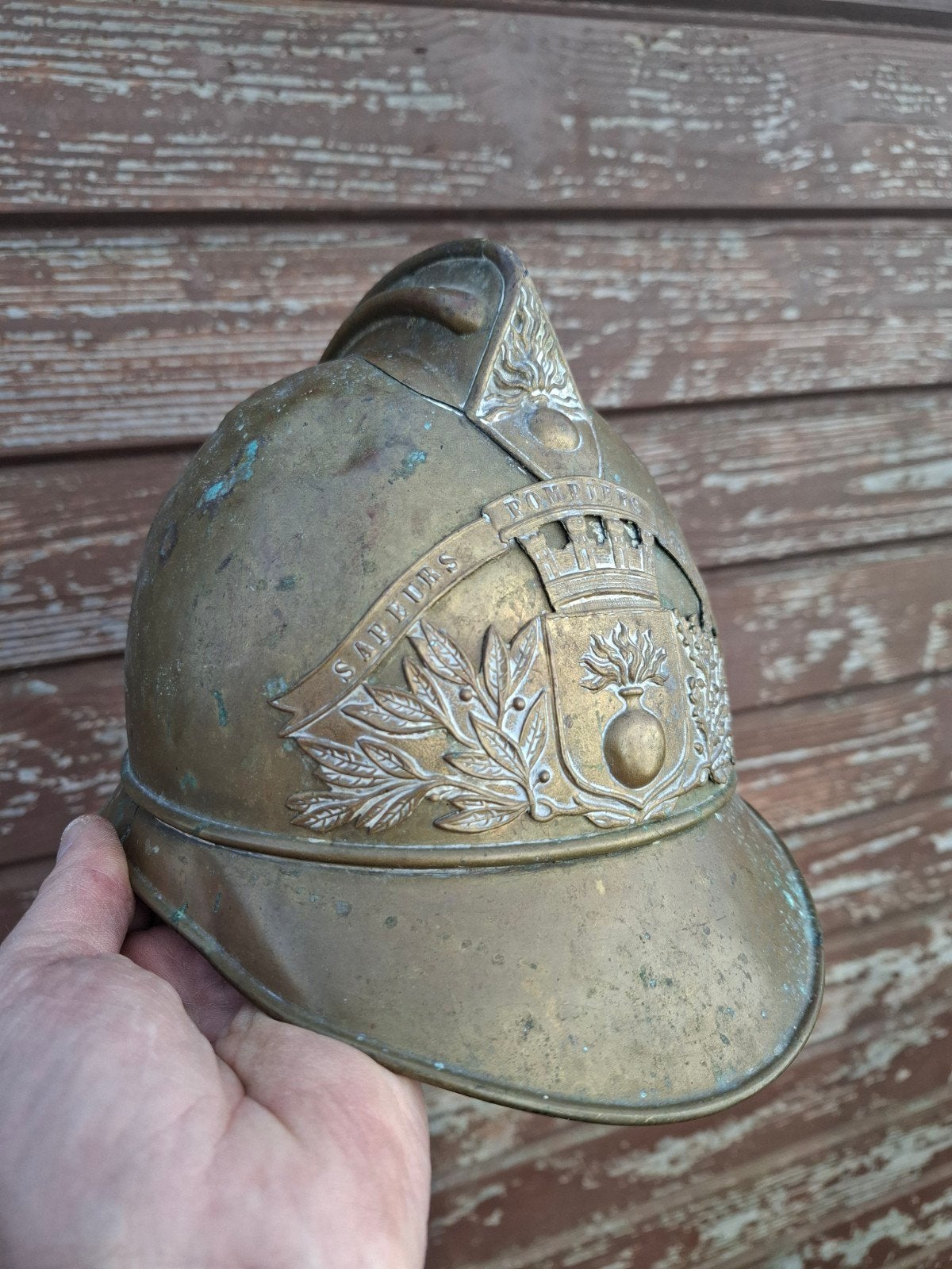 casque de pompier en cuivre, France, Enlèvement ou Envoi