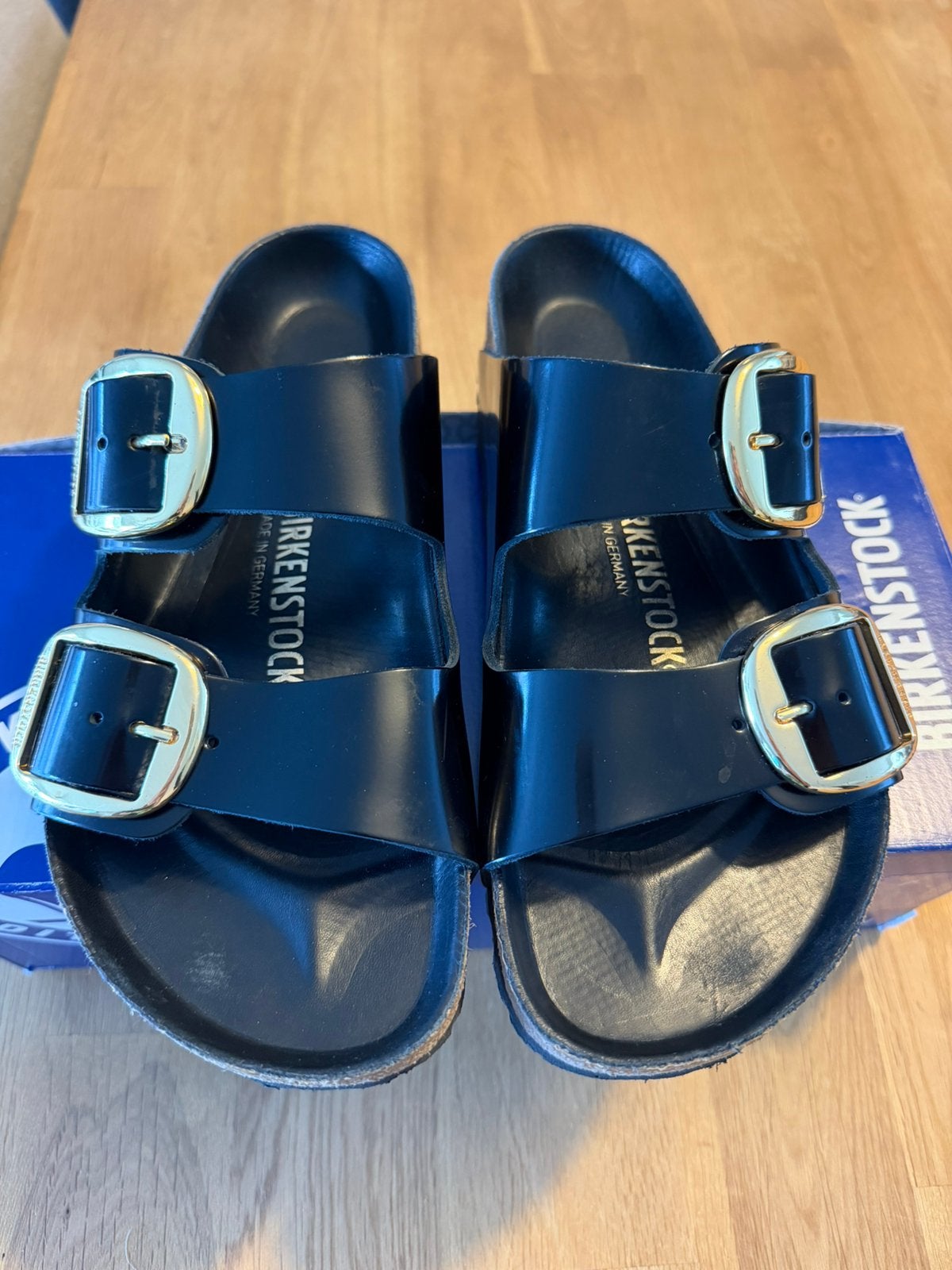 Birkenstock, Zwart, Zo goed als nieuw, Sandalen of Muiltjes, Ophalen of Verzenden