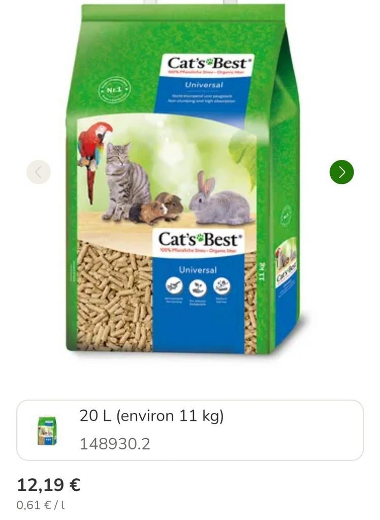 Sac litière  il me reste 4 paquets à 9 € pièce, Enlèvement
