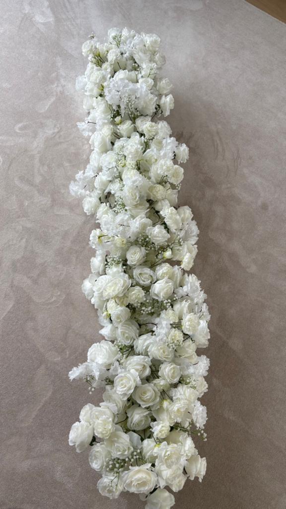 Luxueuze witte bloemenwand/bloemendecoratie, Ophalen, Zo goed als nieuw, Wit