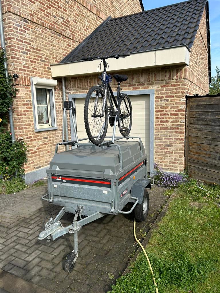 Remorque couvercle + porte vélos ErDE 151, Enlèvement, Comme neuf