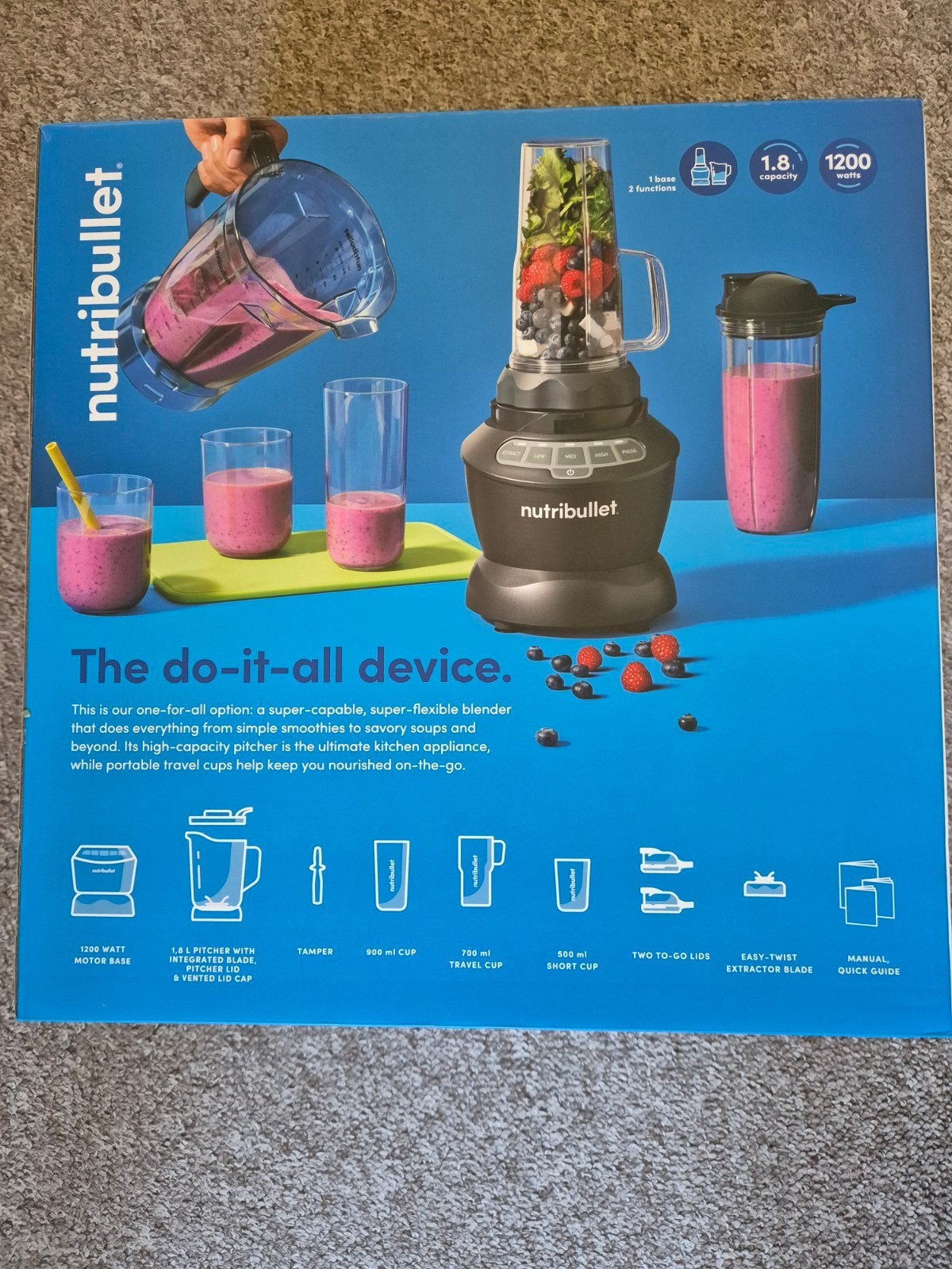 NUTRIBULLET 1200 COMBO V08457, Ophalen