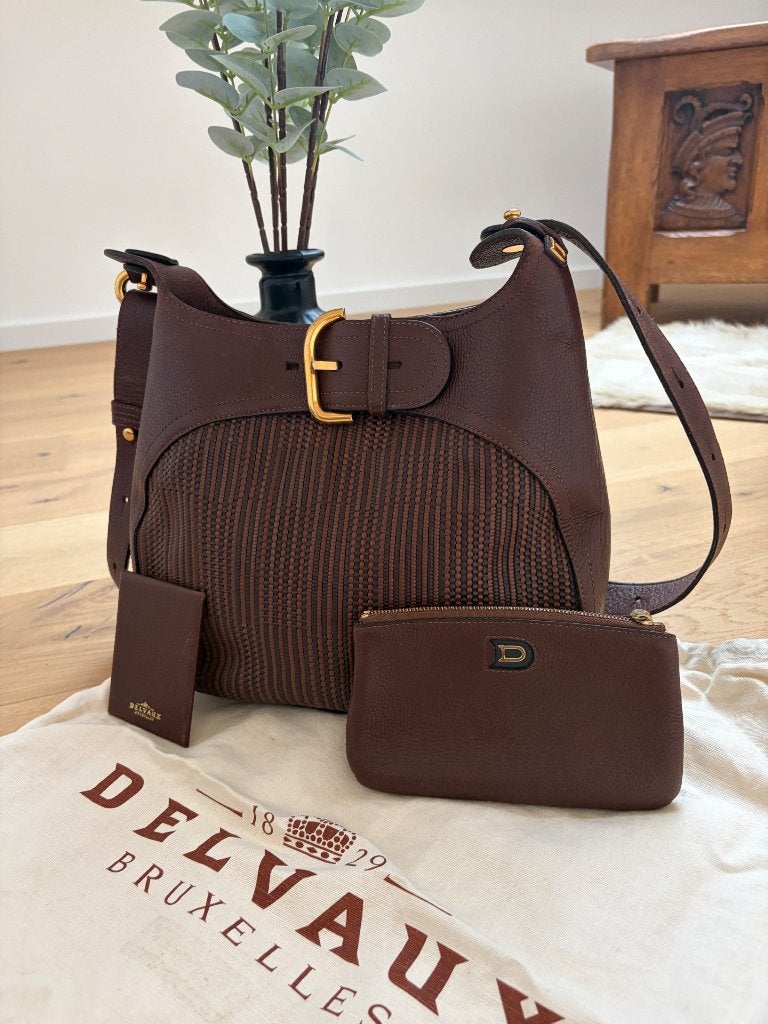 Delvaux Chardonnay, Enlèvement ou Envoi, Comme neuf, Brun, Sac à bandoulière