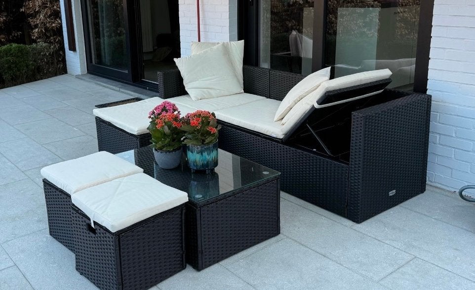 Lounge set tuin, Tuin en Terras, Ophalen, 6 zitplaatsen, Zo goed als nieuw, Wicker