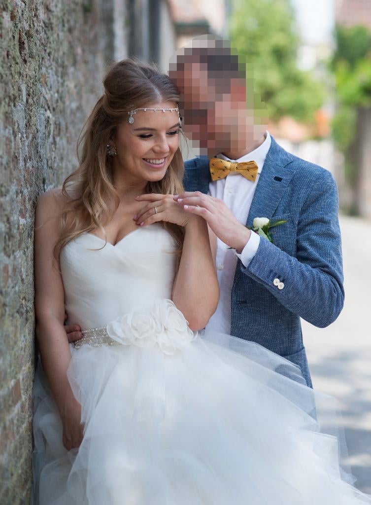 Prinses trouwjurk twv €1000, Kleding | Dames, Trouwkleding en Trouwaccessoires, Ophalen, Trouwjurk, Wit, Pronovias